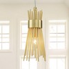 C Cattleya 1-Light Brass Gold Sunburst Hanging Pendant Light - 2 of 4