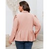 Womens Plus Size Long Sleeve Two Buttons Shawl Lapel Blazer - 2 of 4