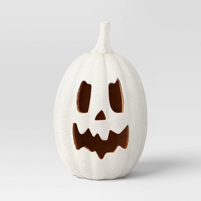 Textured Ceramic Jack O' Lantern Decorative Sculpture - Hyde and EEK! Boutique™ Matte Gray