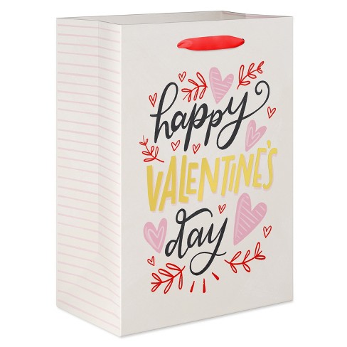 1.25"x10"x13" Valentine's Day Gift Bag Large Happy Valentine's Day on White - image 1 of 4