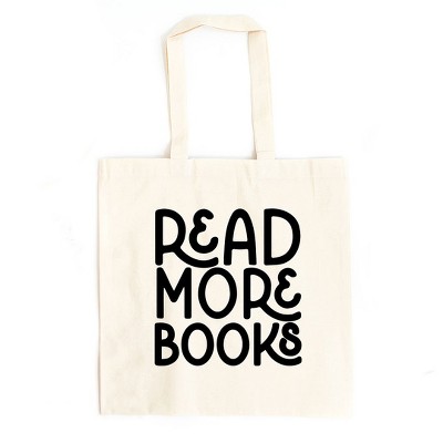 City Creek Prints Read More Books Canvas Tote Bag - 15x16 - Natural
