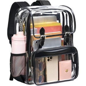 Heavy Duty Clear Backpack, Large Transparent Bookbag for Security Compliance - 1 of 4