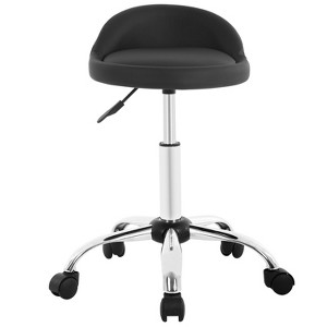 BestMassage Height Adjustable Rolling Stool Salon Chair with Back Rest - 1 of 4