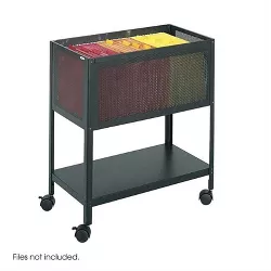 Safco Products Onyx Mesh 1 File Drawer and 2 Small Drawers Rolling File Cart 5213BL Durable Steel Mesh Construction Renewed Black Powder Coat Finish Swivel Wheels For Mobility 
