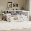 KIGFTSOD L-shaped Wooden Daybed with Desk and Storage Bookcase - 2 of 4