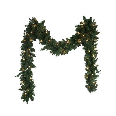 Kurt Adler Christmas Garland Pre-Lit Crystal White w Clear Lights Garland  9FT - Digs N Gifts