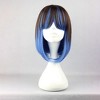 Unique Bargains Women's Bob Wigs 16" Black Gradient Blue with Wig Cap Shoulder Length - 2 of 4