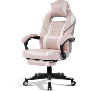 Ergonomic Gaming Chair with Footrest & Adjustable Headrest - Height-Adjustable, 90¡ã-160¡ã Recline Lock, Sturdy Gas Lift, for Gaming/Work - 1 of 4