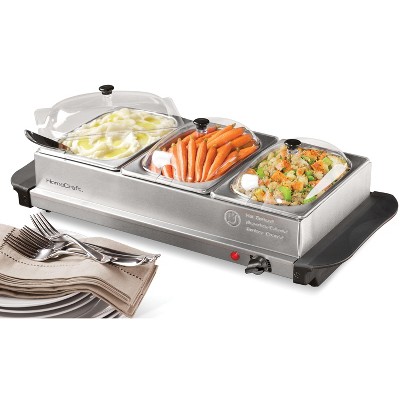Elegant 3-Station Stainless Steel Buffet Server & Warming Tray