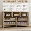 Rattan 7 Dresser for Bedroom, 47.2" Wide Dresser, Boho Wide Drawer Dresser with Storage, Wooden Closet Dressers Chest of Drawers, Natural - 4 of 4