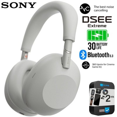 Sony WH-1000XM6 Wireless Headphones, Platinum Silver with 2 Year Warranty Bundle