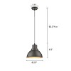 Chloe Lighting Ironclad Industrial-Style 1 Light Rubbed Bronze Ceiling Mini Pendant 8" Wide - 3 of 3