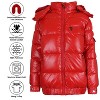 Spire By Galaxy Women's Full Zip Heavyweight Bubble Jacket With Detachable Faux Fur Hood - 2 of 3
