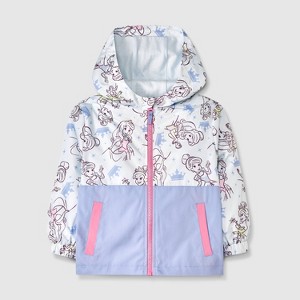 Toddler Girls' Disney Princess Colorblock Windbreaker Jacket - Purple - 1 of 4