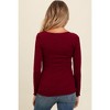 PinkBlush Burgundy Ribbed Knit Long Sleeve Lettuce Hem Maternity Top - 4 of 4