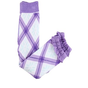 RuffleButts Baby Girls Patterned Footless Ruffle Tights - 1 of 2