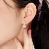 Guili Sterling Silver Drop Earrings with Colored Round CZ in Silver or Rose Gold Plating – A Chic, Elegant Choice for Every Occasion - 2 of 4