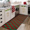 Washable Christmas Rug for Living Room Non-Slip Checkered Floor Mats - 3 of 4