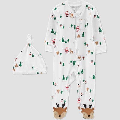 Image of Carter's Just One You®️ Baby Santa Reindeer Sleep N' Play - White 6M