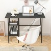 VECELO Computer Desk Home Office Workstation Study Laptop Table with 2 Tier Storage Shelves - 2 of 4