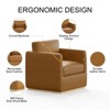 Vipbear Swivel Accent Chair, Velvet Swivel Bucket Chair, Wooden Base Swivel Club Chair, Upholstered Armchair, Reading Chair,Black/White/Beige/Brown - 4 of 4