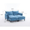 JOYRACER Convertible U-Shaped Sectional Sofa with Storage Ottoman & Multiple Pillows, 2-Seater Couch for Living Room, Bedroom & Small Spaces - 3 of 4