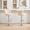 Set of 2 Velvet Swivel Bar Stools,Adjustable Counter Stools with Tufted Back,Chrome Base and Nailhead Trim for Kitchen Island-Maison Boucle - 3 of 4