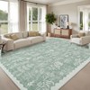 Solid Washable Rug Ultra Soft Colorful Floral Rug for Living Room Low Pile Foldable Thin Non Slip Carpet - 4 of 4