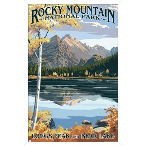 Trends International Lantern Press - Longs Peak & Bear Lake Fall Framed Wall Poster Prints - 1 of 4