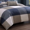 Bebejan Checkered Navy Tan 100% Cotton 5 Piece Reversible Comforter Set - 3 of 4