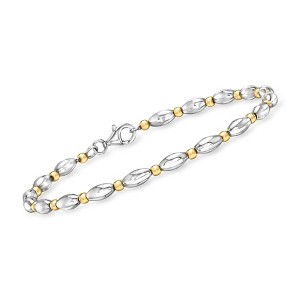 Pure Collection by Ross-Simons 18kt Gold Vermeil and Sterling Silver Link Bracelet - 1 of 4