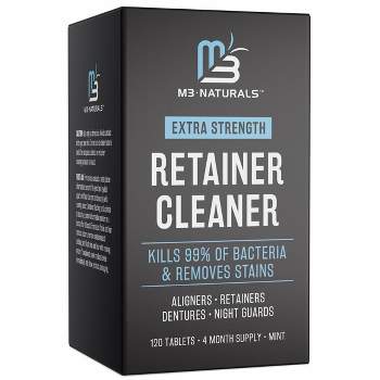 Mint Retainer Cleaner, M3 Naturals, Extra Strength Cleaning Tablets for Retainers, Dentures, Night Guards, Kills 99% of Germs & Removes Stains