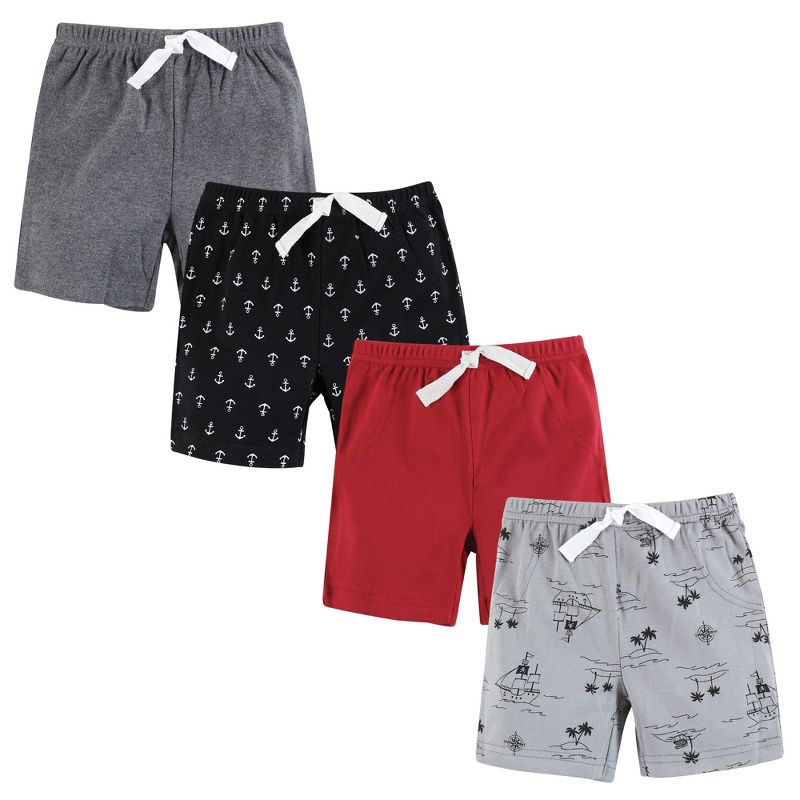 Hudson Baby Boy Shorts Bottoms 4-Pack, Pirate, 1 of 7