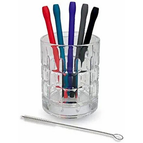 Hiware Silicone Straws with Case - Reusable Long Drinking Straws for 30 oz and 20 oz Tumblers, 2 Cleaning Brushes Included, Size: 15 Piece Set, Other