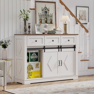 KTMBDW Buffet Cabinet with Drawers, Large Sideboard Buffet Storage Cabinet with Shelves and Sliding Doors for Kitchen, Dining Room - 1 of 4