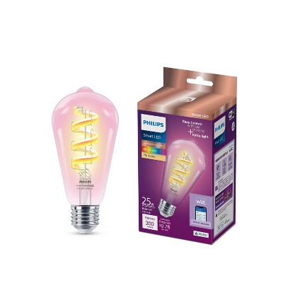 Philips Smart 40W Clear Color Filament ST19 1P: LED Light Bulb, Dimmable, HomeKit Compatible, 13.7-Year Life, E26 Base