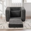 Okak Modern Foldable Single Sofa Chairs with Armrest & Backrest,Chenille Fabric Floor Mattress Couch for Living Room,Apartments - 3 of 4