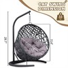 OUTSUPPLY Cat Swing Bed with Stand & Cushion, Rattan Wicker Hanging Hammock for Cats and Small Dogs, Indoor/Outdoor - 2 of 4