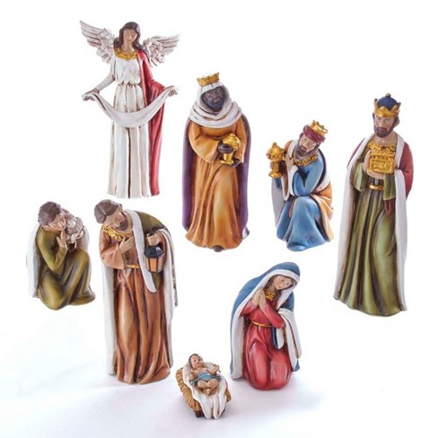 Kurt Adler 8.5-Inch Resin Nativity Table Piece, 8-Piece Set