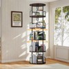 SEVOBAL Rotating Bookshelf Tower 5 Tier, Spinning Bookcase, Revolving 360 Book Shelf Narrow Tall Bookcase, Brown, 17.7"*17.7"*62.2" - 3 of 4