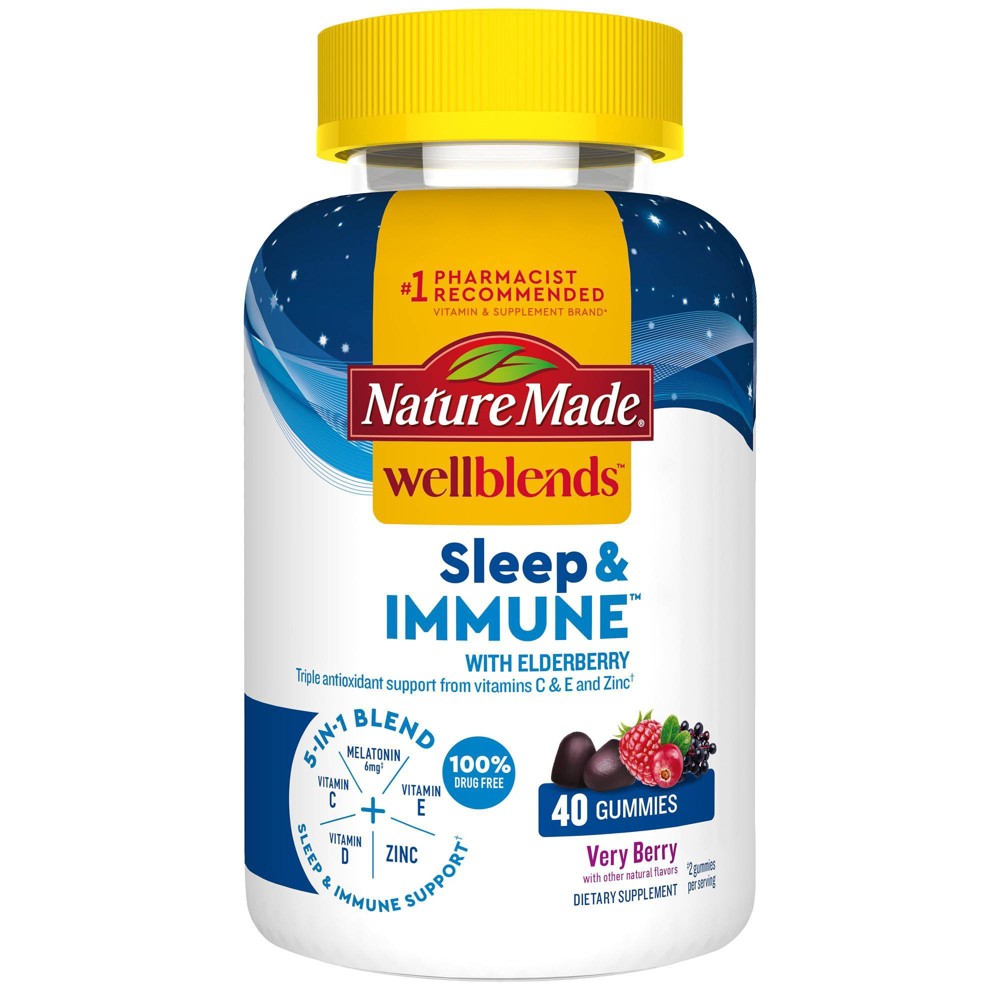 UPC 031604000196 product image for Nature Made Wellblends Sleep & Immune Elderberry Gummies with Vitamin D3, Zinc,  | upcitemdb.com