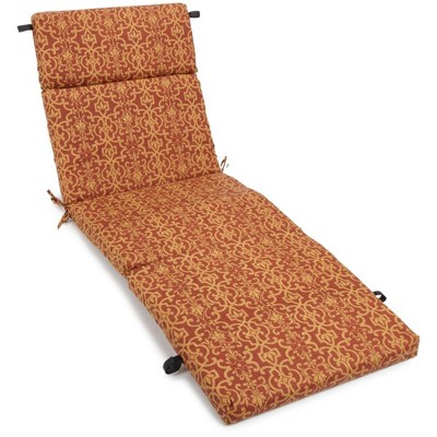 Blazing Needles, 72-inch by 24-inch Patterned Polyester Outdoor Chaise Lounge Cushion