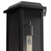 John Timberland Lydia 20" High Farmhouse Rustic Outdoor Wall Light Fixture Mount Porch House Exterior Weatherproof Matte Black Clear Glass Shade - 3 of 4