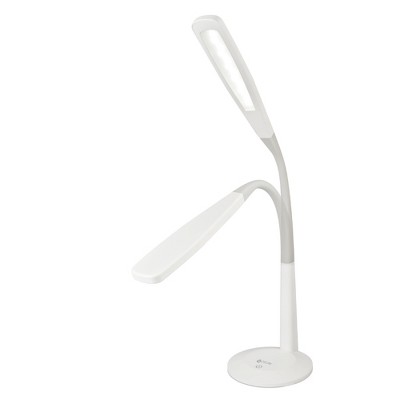 White Adjustable Plastic LED Gooseneck Desk Lamp