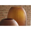 Signature Design by Ashley Embersen Amber Glass Decorative Vase Set of 2 - Tall 11" Indoor Fluted Accent Pieces with Grid Texture - 3 of 4