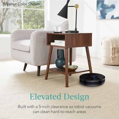 White Mid-Century Modern Wood End Tables with Storage