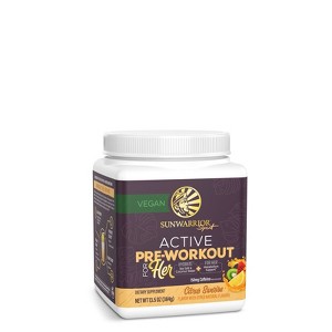 Active Pre-Workout Powder for Her, Women's Preworkout Powder, 150mg Caffeine, Sunwarrior, Citrus Sunrise, 30 Servings - 1 of 4
