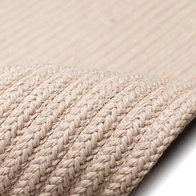 Sand Braided Synthetic 42" Reversible Indoor/Outdoor Rug