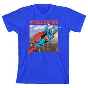 Superman Follow Me! Youth Royal Blue Heather Graphic Tee - 1 of 3