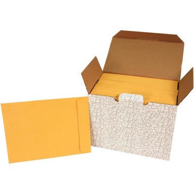 School Smart No Clasp Envelopes with Gummed Flap, 9 x 12 Inches, Kraft Brown, Pack of 250